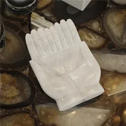 Pray Hand Carved Natural Healing Crystals Reiki Marble Quartz Mineral Specimen Fengshui Ornaments Aesthetic Gemstones Room Decor