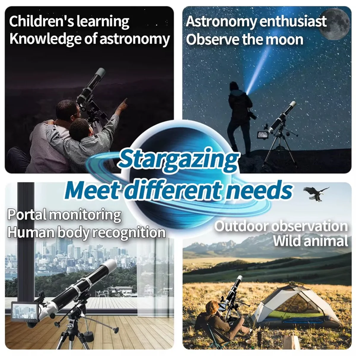 A79G 7 Inch Astronomical Telescope Electronic Eyepiece 16MP 1080P Recorder Microscope IPS Display Astronomy Camera Eyepiece