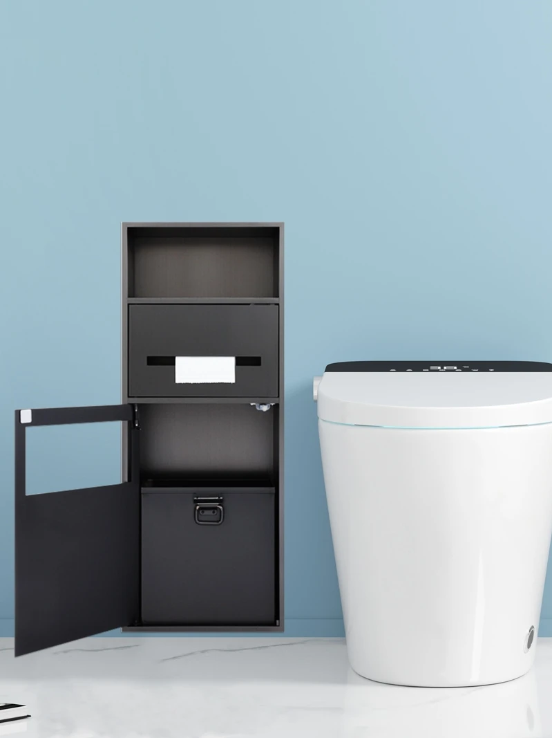 

Toilet embedded trash can tissue box toilet brush integrated embedded rack toilet mouth niche