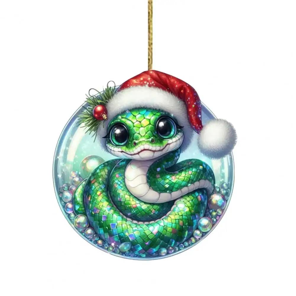 Christmas Snake Decoration Whimsical Snake Decor Festive Snake Christmas Ornament Set Acrylic Cartoon Pendant for Tree for Home