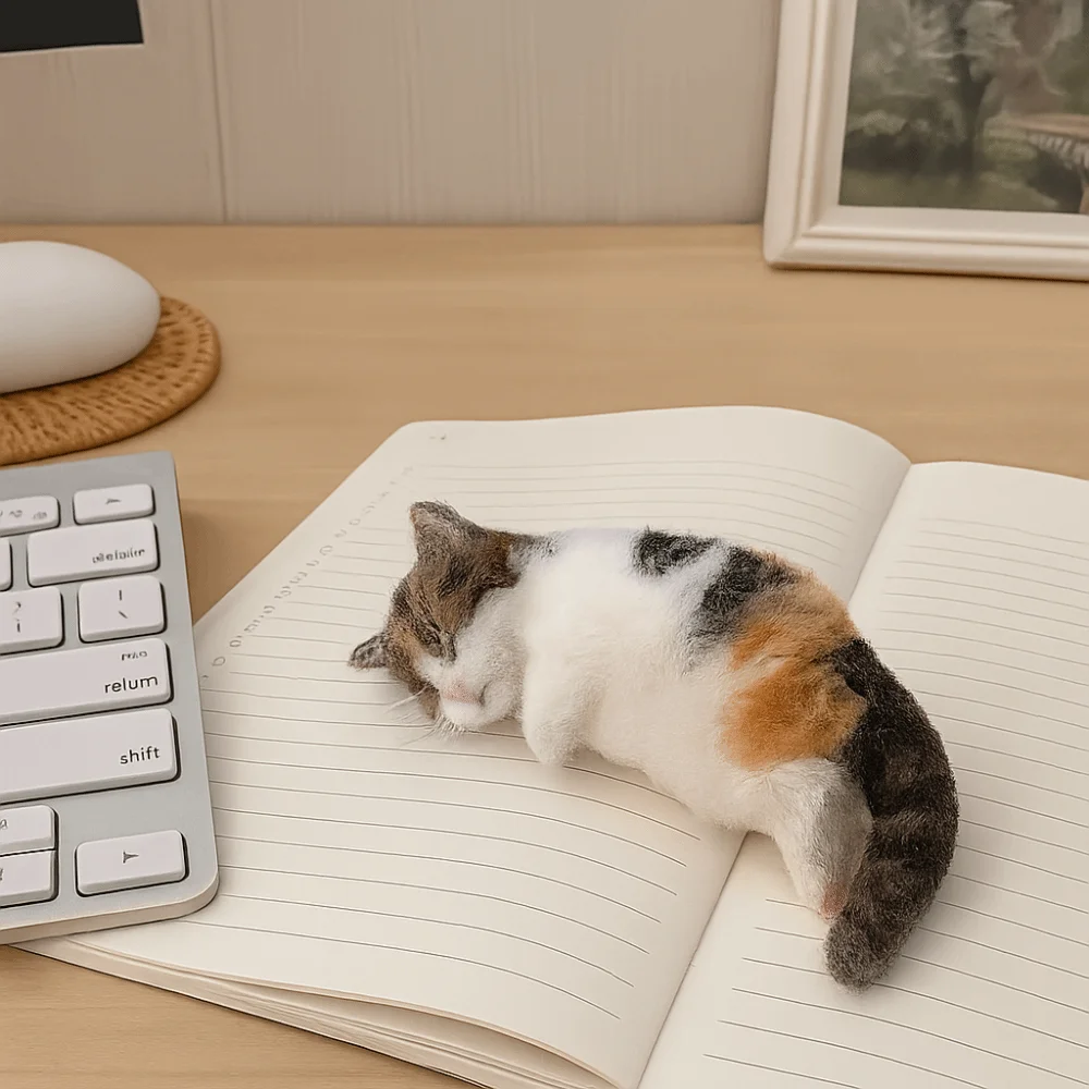 Niet-afgewerkte kattenwol naaldviltset Beginnersvriendelijke handgemaakte wolvilt kattenmateriaal tas pluche ambacht