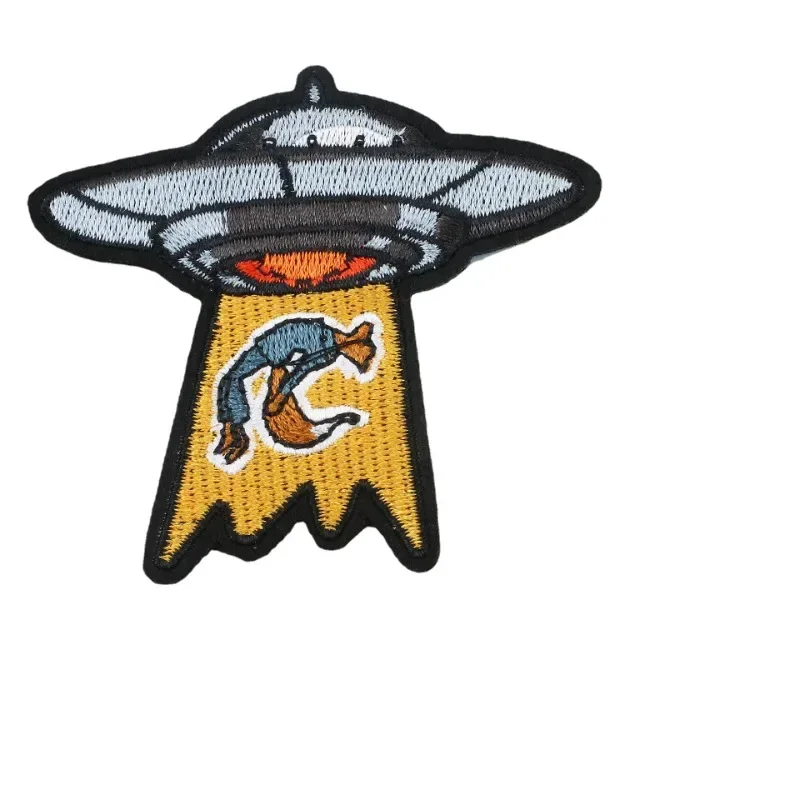 Alien Spacecraft Embroidery Cloth Sticker Astronaut Embroidery Label Mars Cat Patch Sticker