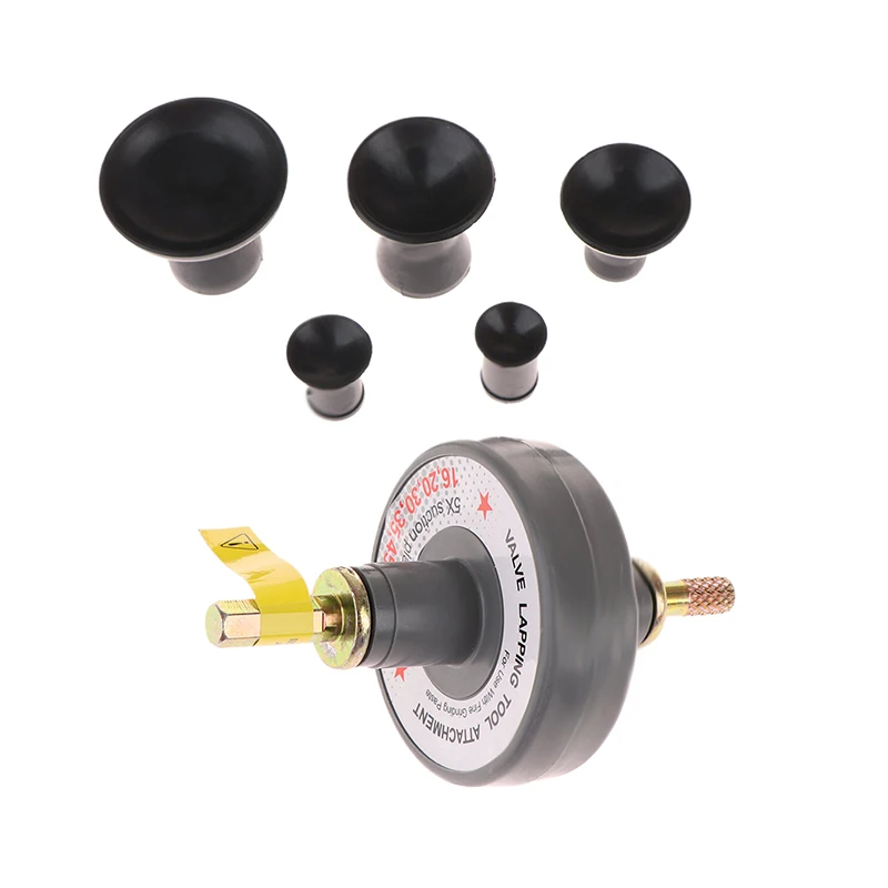 Universal Valve Lapping Tool Attachment W 5 Suction Plates For Shank Grinding Drill Lapper Kit For Auto Moto Engine Valve