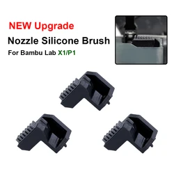 Nozzle Brush for Bambu Lab P1P P1S X1 X1C Nozzles Wiper Silicone Brush Mounted Scrubbers Print Head Cleaner Printer Head Wiping