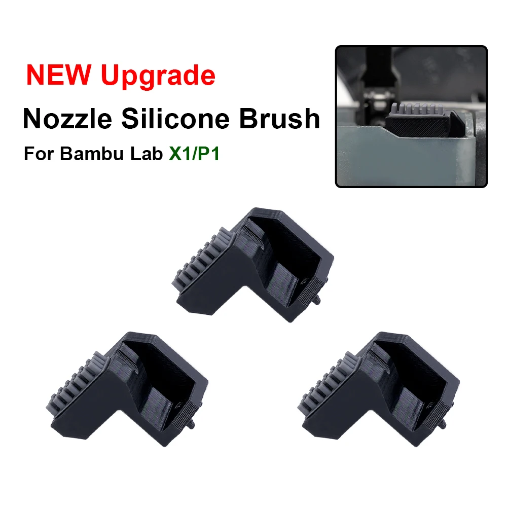 Nozzle Brush for Bambu Lab P1P P1S X1 X1C Nozzles Wiper Silicone Brush Mounted Scrubbers Print Head Cleaner Printer Head Wiping