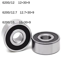 2 Pcs Non-standard bearing 6200/12 6200/12.7 6200/15 ZZ-2RS 12*12.7*15*30*9 mm