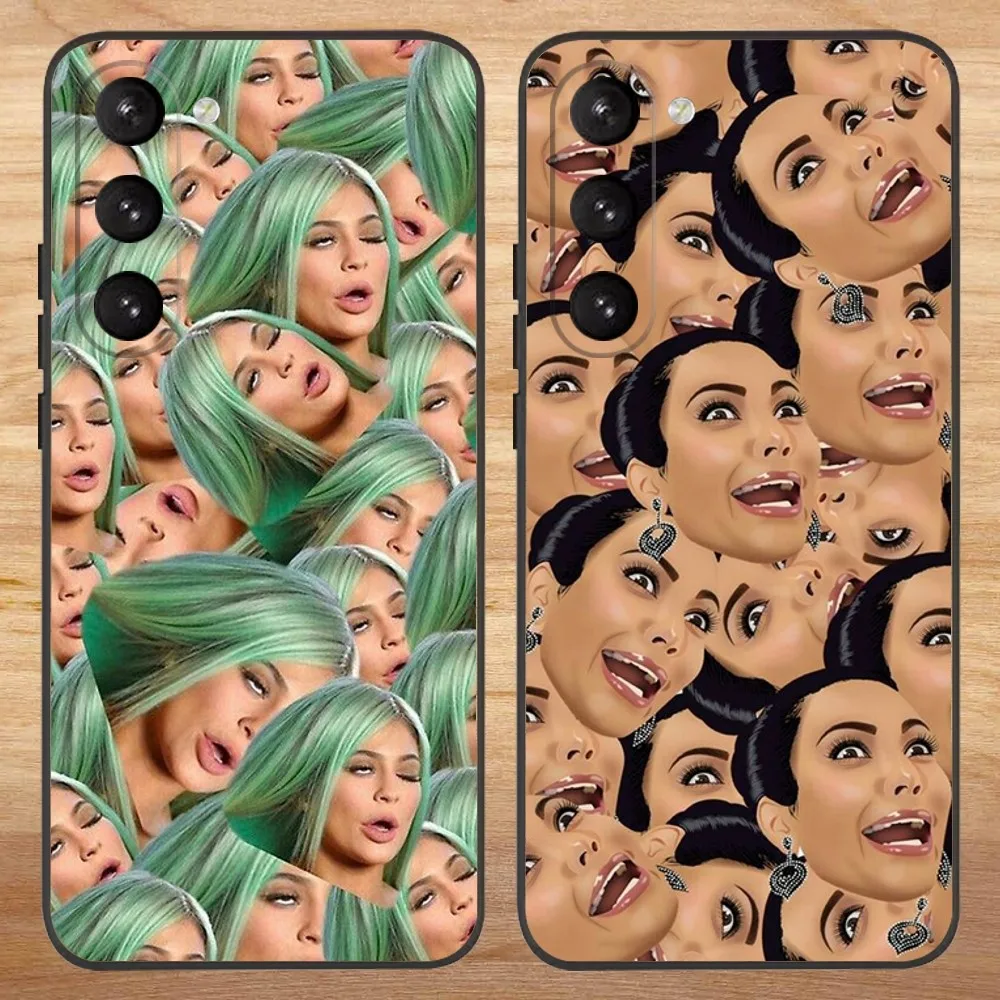 K-Kim K-Kardashian Phone Case For Samsung S23,23,22,30,21,10,9,Note20 Ultra,Lite,Ultra,5G,Plus,FE,Black Soft Case