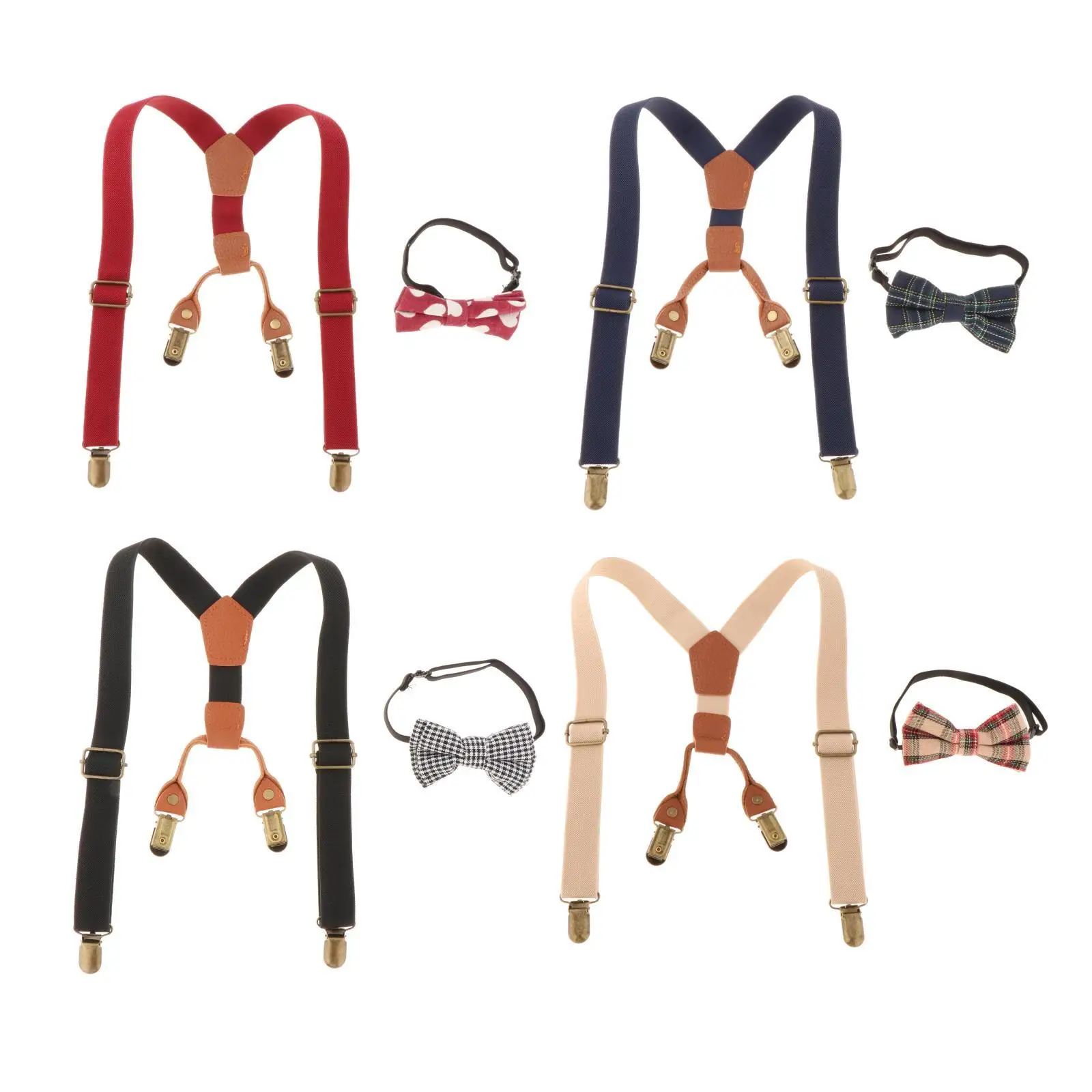 مجموعة حمالات ربطة عنق للأطفال مقاس 1 بوصة دعامات واسعة للأطفال والأولاد والبنات #4