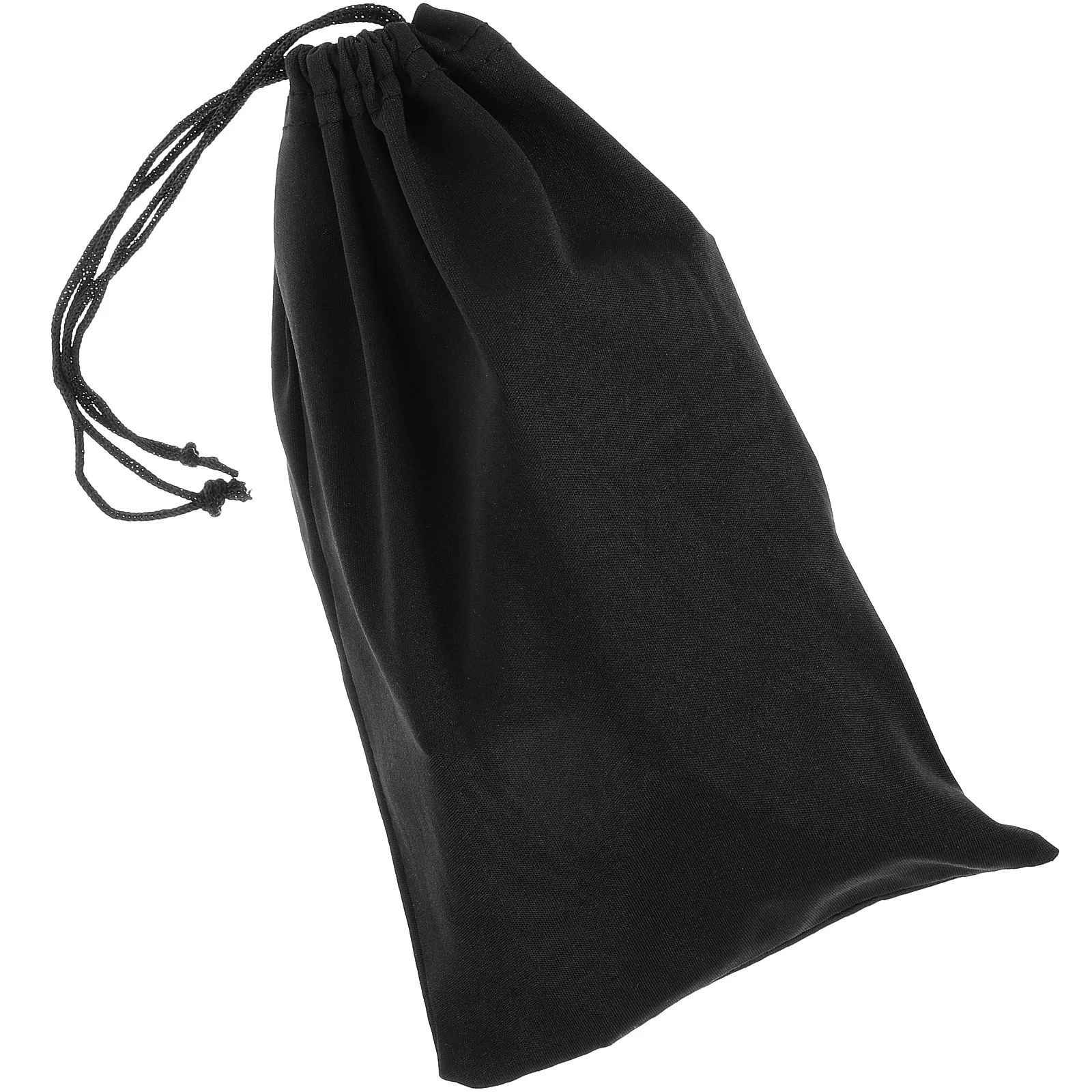 Skibril Tas 24x15cm Zwart Microfiber Anti Kras Zonnebrillenkoker Tasje met trekkoord voor Reizen Outdoor Brillenopslag