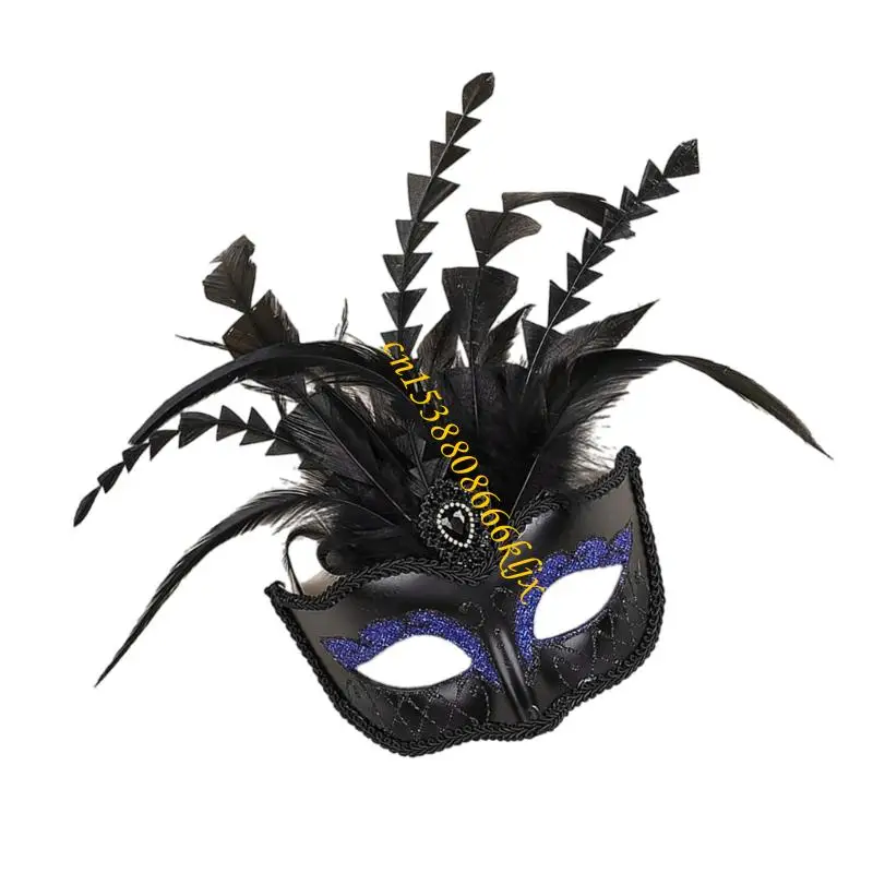 깃털 반짝이 가장 무도회 마스크 베네치아 마스크 모조 다움 반면 안면 마스크 아이 마스크 066c