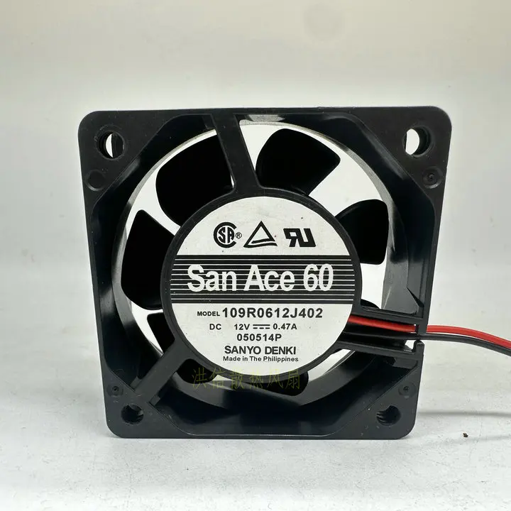 

SANYO DENKI 109R0612J402 DC 12V 0.47A 60x60x25mm 2-Wire Case Cooling Fan