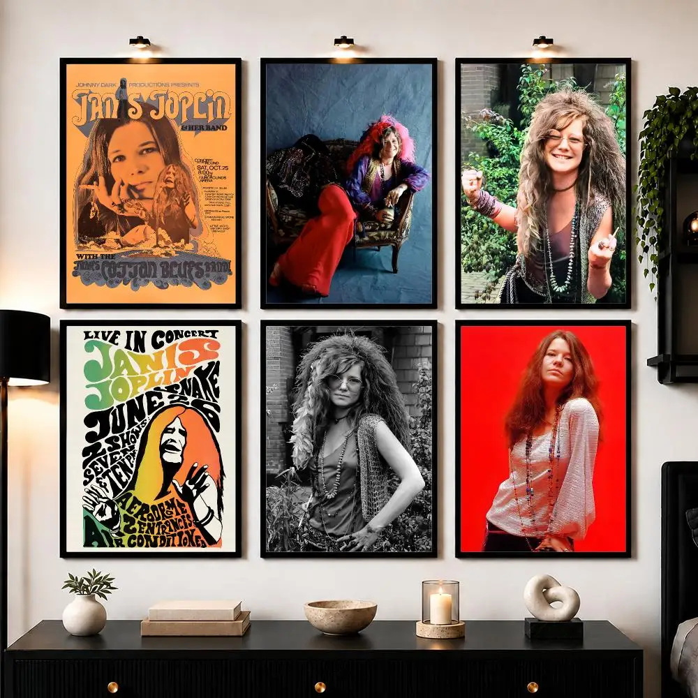 J-Janis Joplin Poster Modern Wall Art Sticker For Living Room Bedroom Bar Home Decor Mural Painting Decoration