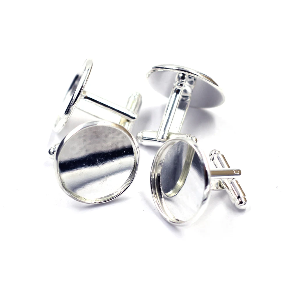 

10 шт. запонки запонки кабошон установка медные посеребренные ювелирные изделия DIY фурнитура 26x22 мм (подходит 20 мм)