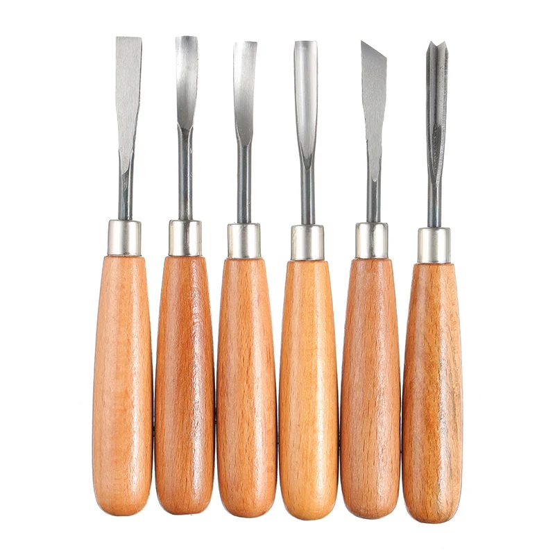 6PCS Wood Carving Chisels Tools Wood Carving For Woodworking Engraving Olive Carving Knife Handmade Knife Tool set New Set