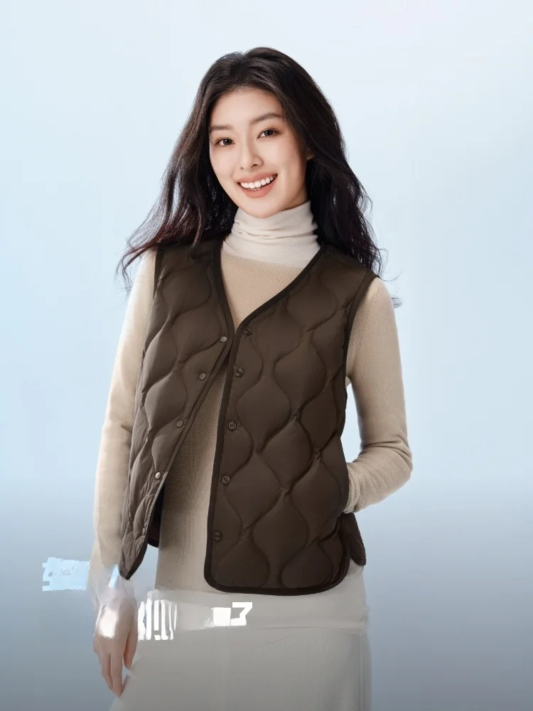 Bosideng Herfst Nieuwe vrouwen ort Home Faion donsvest Innerlijke tweeweg polyestervezel Du down No-Slee Hoed-kraag