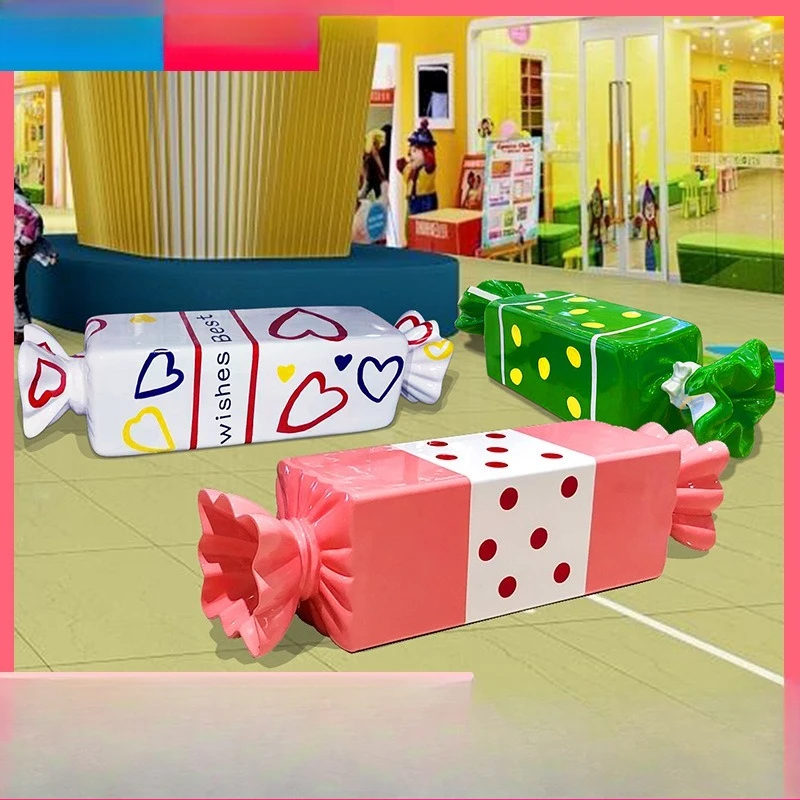 Outdoor candy seat FRP cartoon sculpture shopping mall large chair amusement kindergarten decorative ornament 3