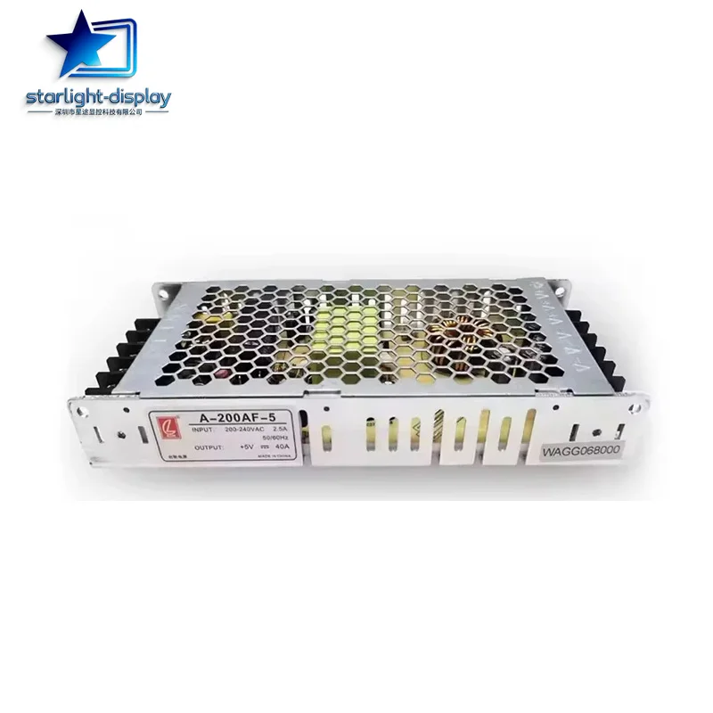 A-200AF-5 Chuanglian 5V40A 200W Power Supply For P2 P2.5 P3.076 P3.91 P4 P5 P6 LED Display 110V or 220V Input
