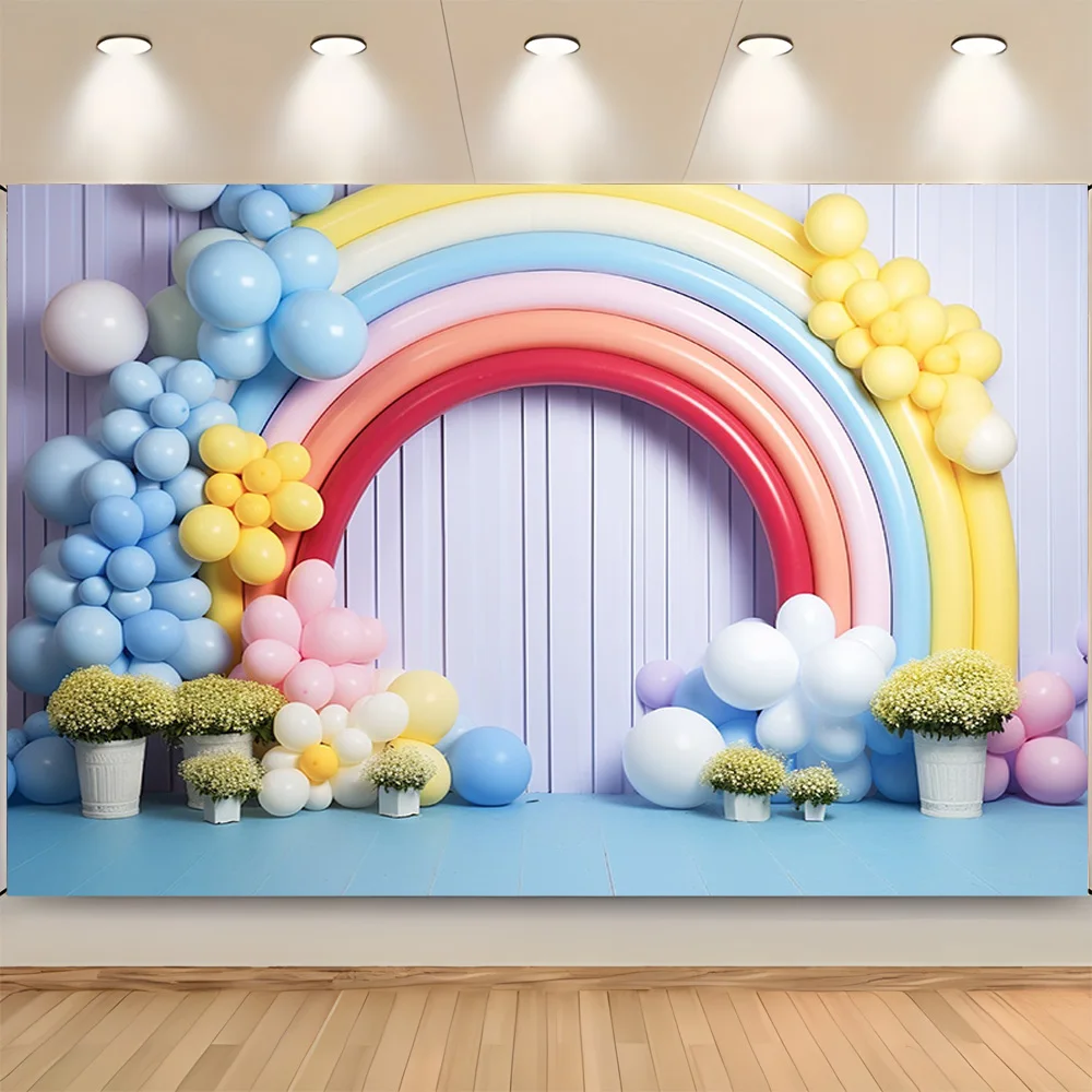 مستلزمات خلفية للتصوير الفوتوغرافي لغرفة الطفل ، تصوير عيد ميلاد سعيد ، ديكورات حفلات لحديثي الولادة ، قوس بالونات ، مظهر زهور ، خلفية صور ، ، ، ، ، من