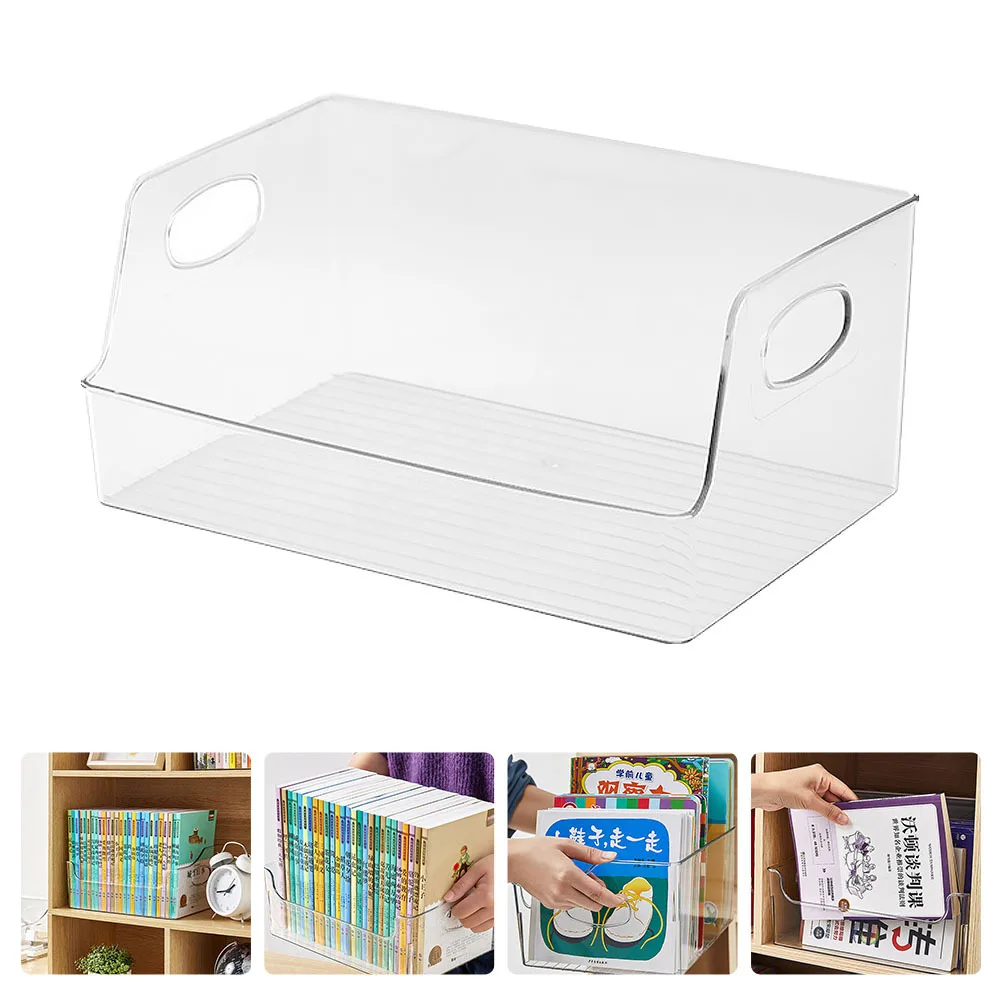 Clear Book Bin Compact Folding Design Ideal for Pantry Kitchen Cabinet Storage Keep Things Tidy At Home Or School Bins