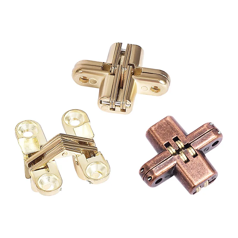 Furniture Fitting Heavy Duty Zinc Alloy Invisible Hidden Hinges Cross Folding Table Door Hinge