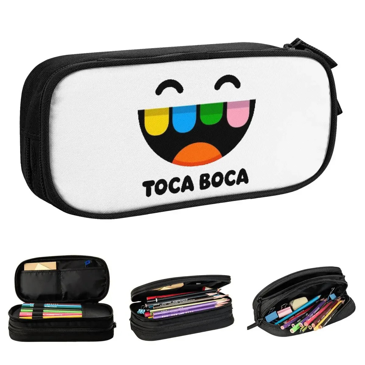 Toca Boca Pencil Cases Toca Life Game Pencilcases Pen Box Large Storage Pencil Bags Students School Cosmetic Stationery