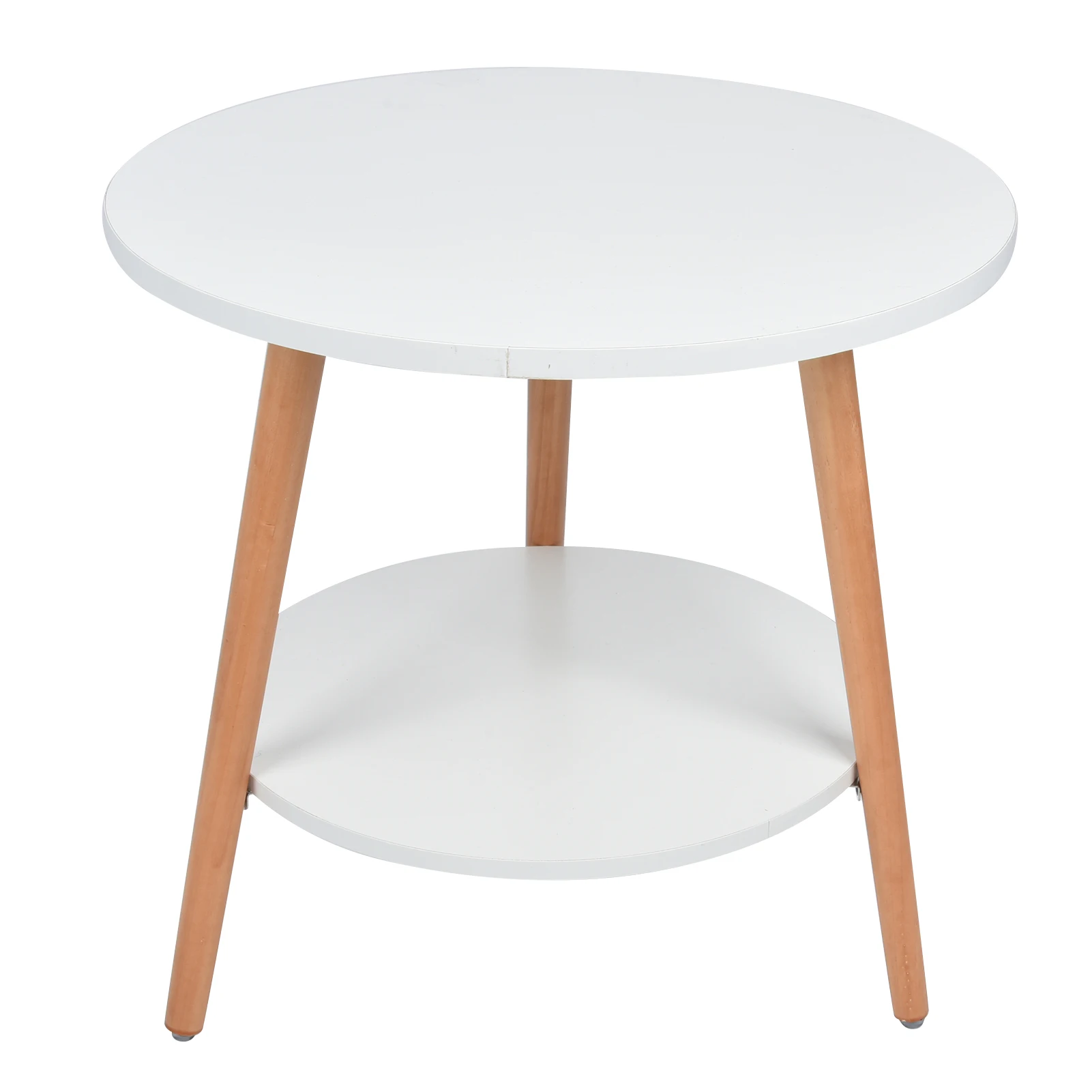Image of Tavolino da letto Tavolo da soggiorno Tavolino da caffè bianco a 2 strati Tavolino da salotto Mobili da balcone per la decorazione domestica cod004
