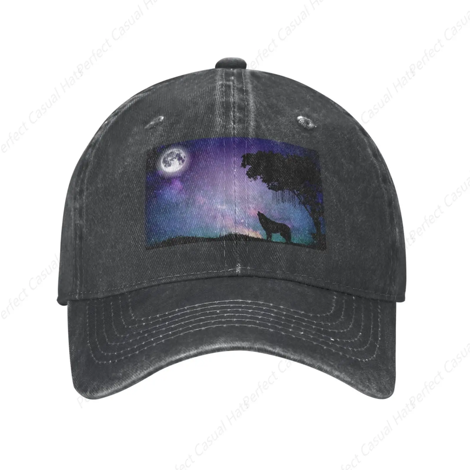 

Hot-Selling Galaxy Wolf Graphic Printing Sunscreen Cowboy Hat Peaked Caps Baseball Caps Trucker Hat Men Women Fashion Caps 