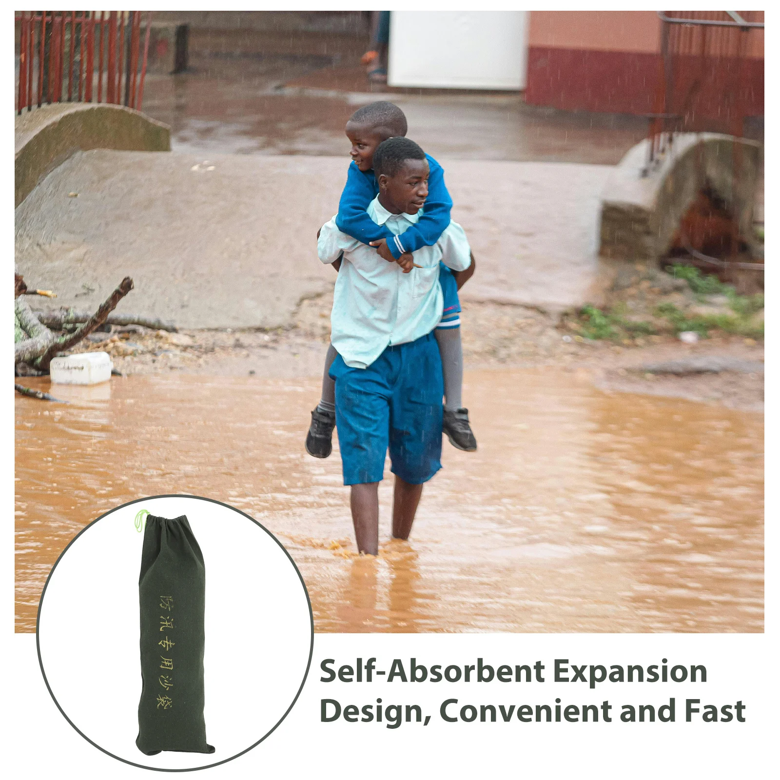 2 قطعة كيس الرمل التحكم المقاوم للماء الثقيلة سميكة قماش ماصة كيس الفيضانات للمنزل المرآب الطابق السفلي مياه الطوارئ #4