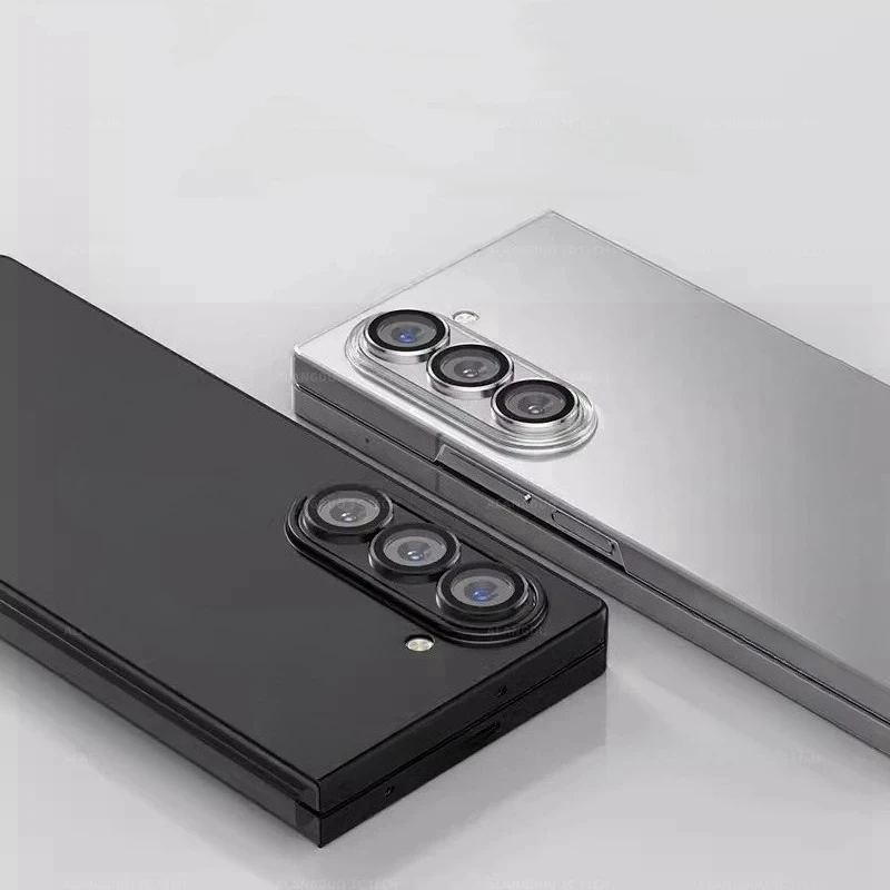 ฝาครอบเลนส์กล้องแบบวงแหวนโลหะ HD สำหรับ Samsung Galaxy Z Fold 7 6 5 4 พร้อมฟิล์มกระจกนิรภัยป้องกันรอยขีดข่วน