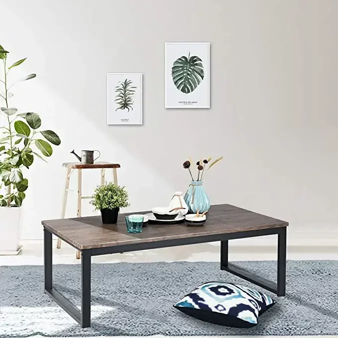 Industrial Style Iron Square Furniture Legs Coffee Desk Office Desk Solid Wood Board Table