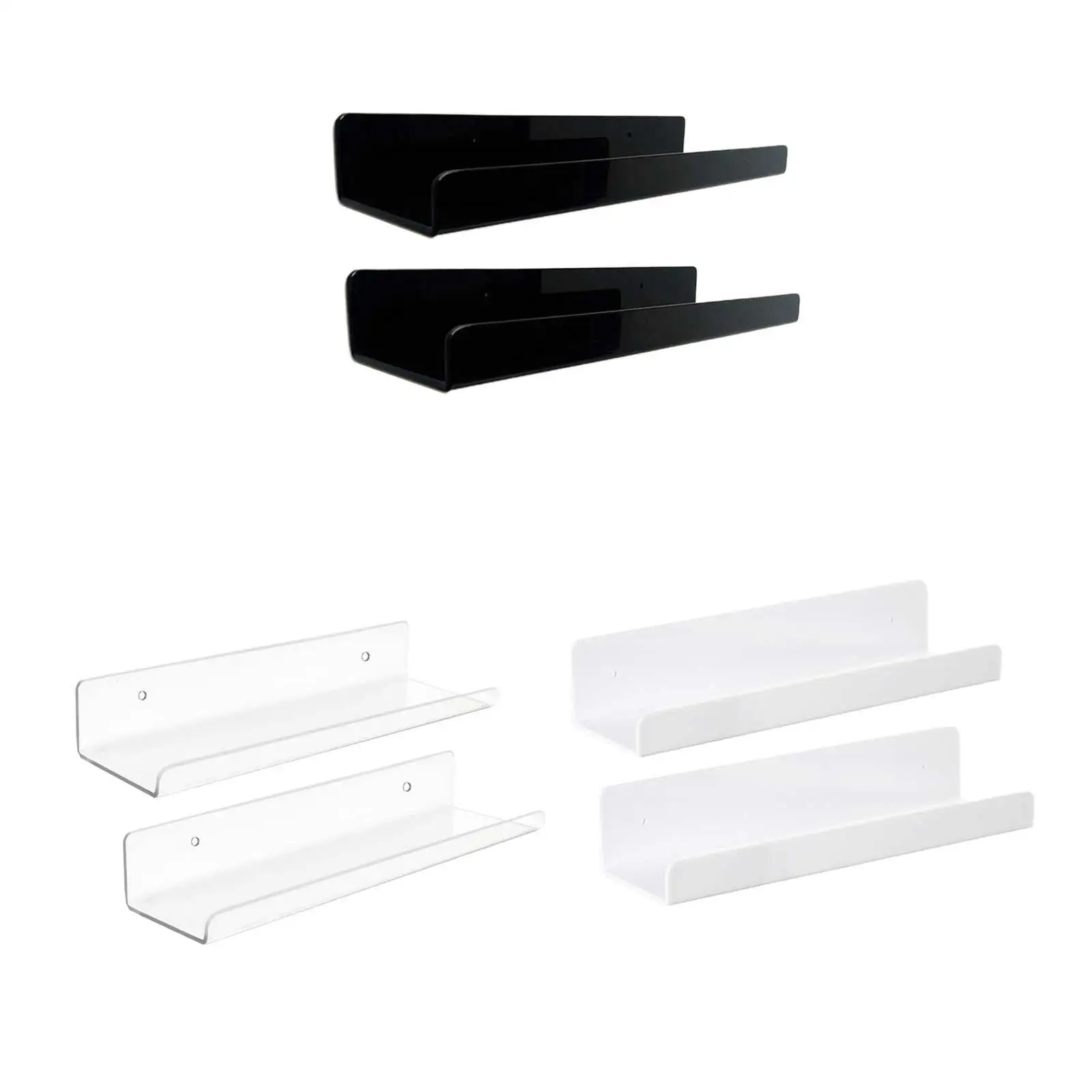 2x Acrylic, Floating Wall Shelves, Wall Ledge Shelves, Multifunctional, Wall