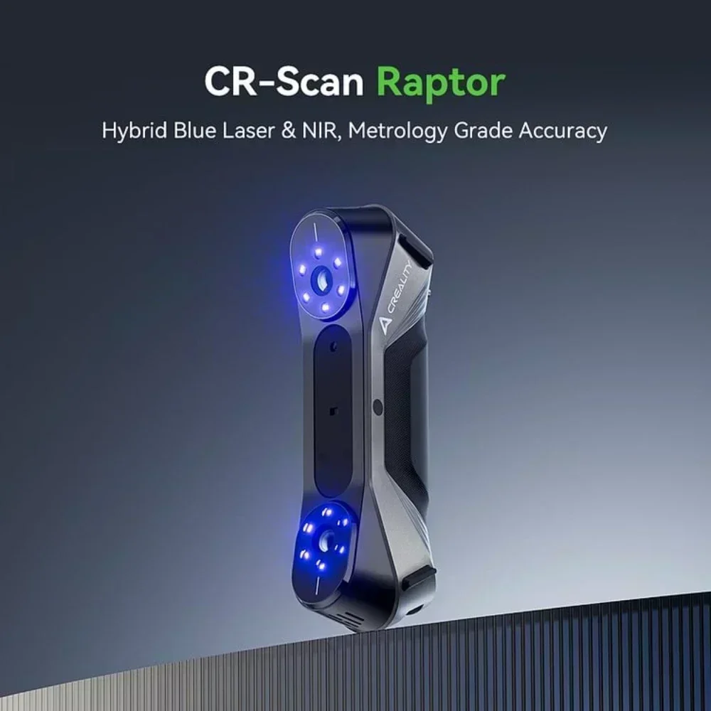 CREALITY CR-Scan Raptor 3D Scanner 0.02mm Metrology Accuracy 60fps Multiple-line Blue NIR Anti-shaking 24Bit Full-Color Scanning