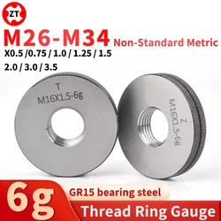 1SET(1*GO+1*NOGO) 6g Accuracy M26-M34 Metric Standard Fine Tooth Thread Ring Gauge Measure Tool X0.5/0.75/1/1.25/1.5/2/3/3.5