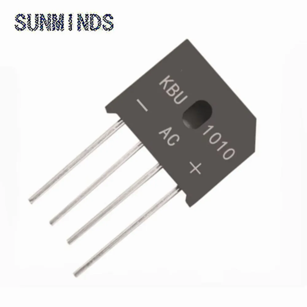 50PCS  KBU1010 KBU-1010 10A 1000V diode bridge rectifier new and original IC