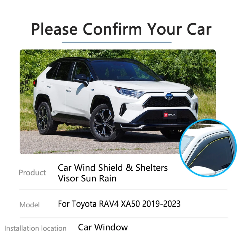 4pcs For Toyota RAV4 XA50 Suzuki Across 2019 2020 2021 2022 2023 Window Visor Windshield Deflectors Guards Cover Trim Accessorie