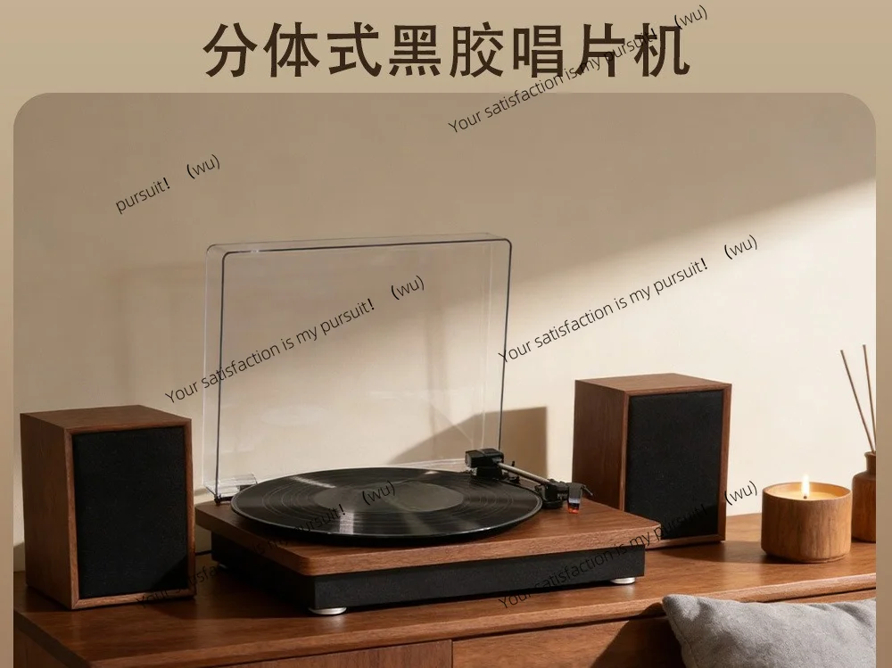 For Music Lovers Vintage Split Vinyl Record Player 10W Speaker Turntable Phonograph Audio Player Retro Style Decor Gift