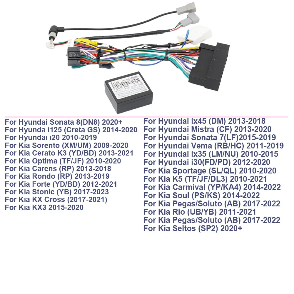 Car Android Radio 16Pin Wiring Canbus For Hyundai Tucson Elantra Sonata IX45 SANTAFE Cerato KIA Sorento Rio Ceed Sportage K3KX7