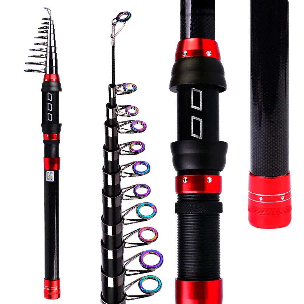 

Spinning Rod 1.8m-3.6m Max Pull 10.5KG Spinning Pole Lure Weight 1-50g Portable Telescopic Fishing Rod for Freshwater Saltwater