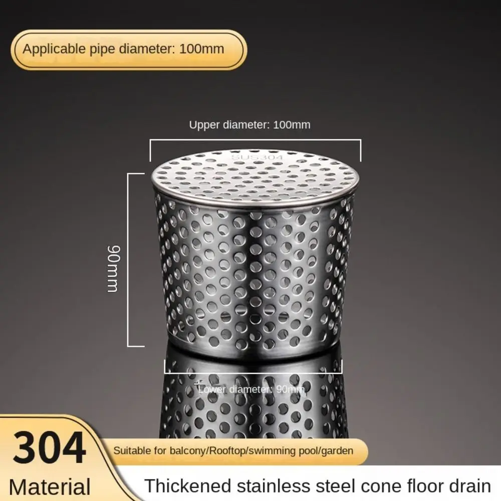 Stainless Steel Rooftop Floor Drain Cover Circular Shape Anti Rodent Outer Side Filter Screen Anti-Clog Anti Blocking
