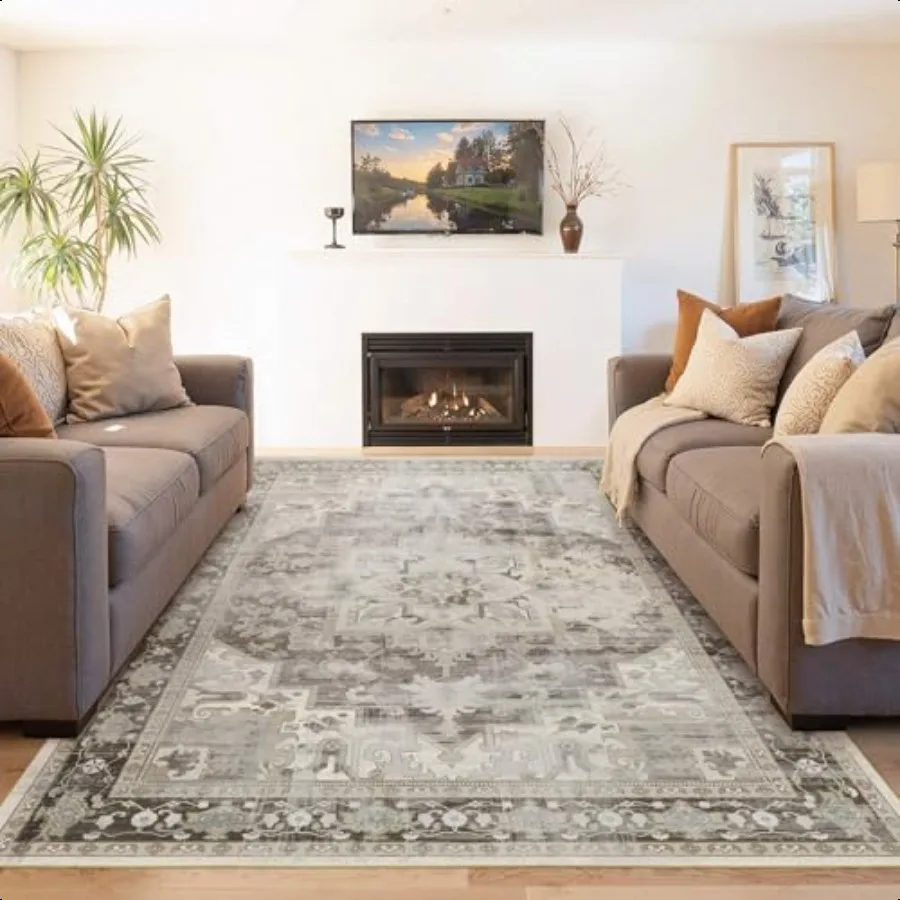 

5X7 Washable Area Rug for Living Room Large Boho Rugs for Office Dining Room Room Farmhouse Durable Low Pile Non Slip Carpet f