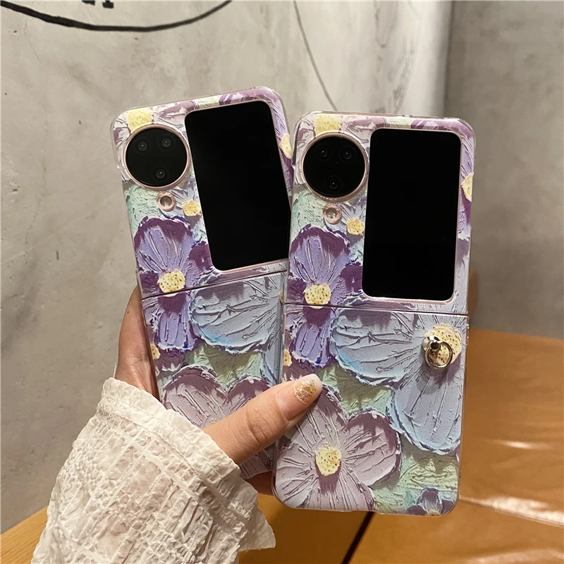 Anime Oil Painting Flower Dragon Ball One Piece Luffy Zoro 40s Style For Oppo Find N2 Flip N3 Flip Cover Phone Case Toy Gift