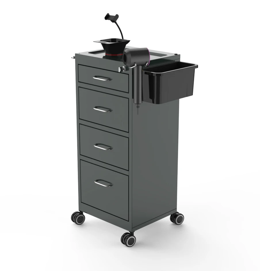 &c Best Selling High Quality Metal Barber Trolley With Drawer Metal Wire Drawing Process Has Four Drawers