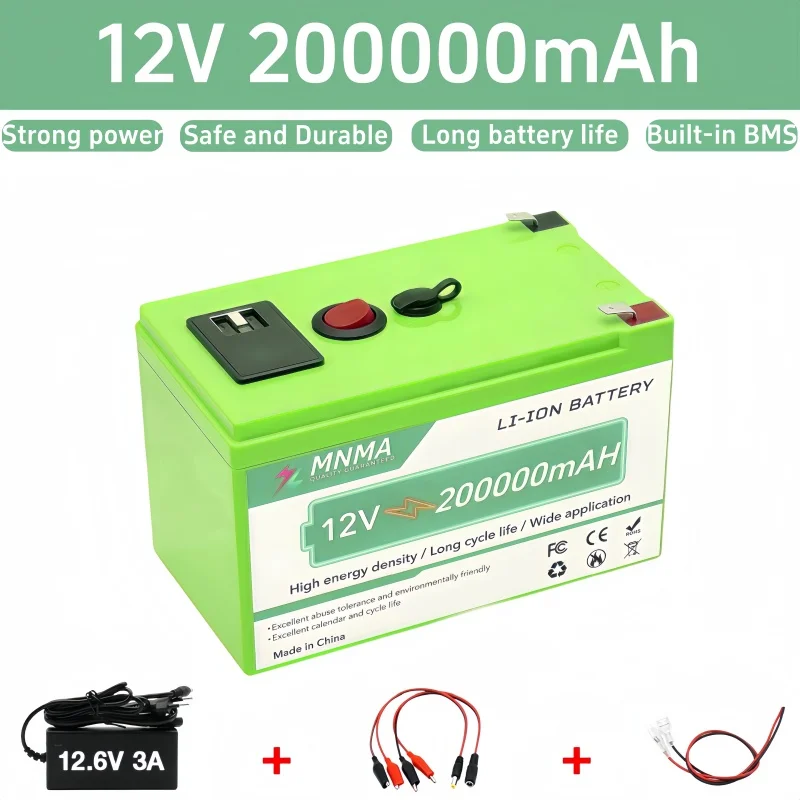 

12V 200000mAh Portable Battery Pack Wide Compatibility Maintenance Free for RV Boat Camping Solar and Mobile Power Supply