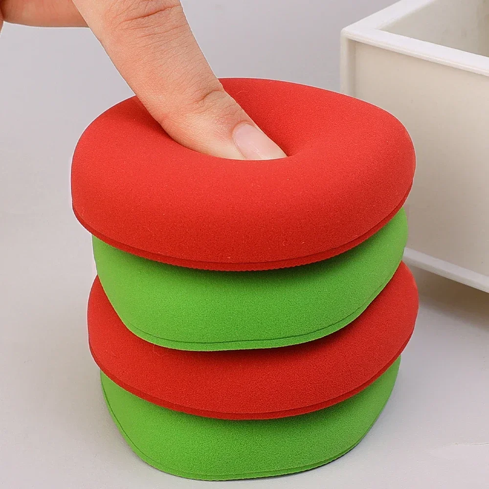 Soft Thick Cosmetics Puff with Storage Box 5PCS Wet Dry Use Concealer Foundation Makeup Sponge Large Red Green Powder Puff Tools