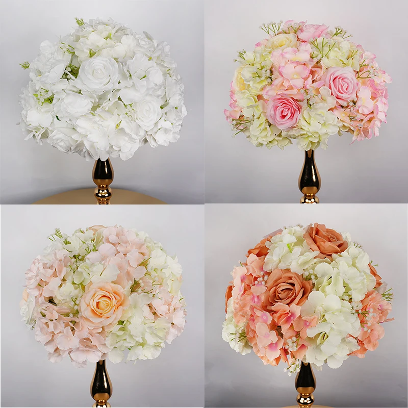 

30cm White Flower Ball Artificial Wedding Table Centerpiece for Event Wedding Decor Road Lead Floral Arrangement Bouquet Props
