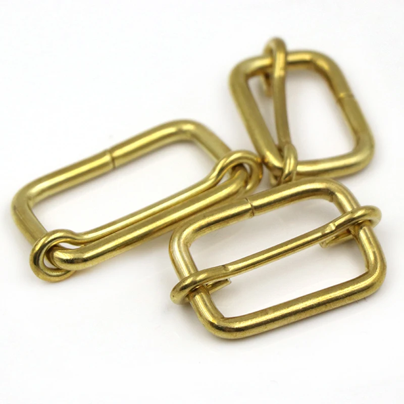 Brass Tri-glides Bar Buckle Slider Sliding Center Bar Strap Adjuster Buckle for Leather Craft Bag Shoulder Belt Strap Webbing