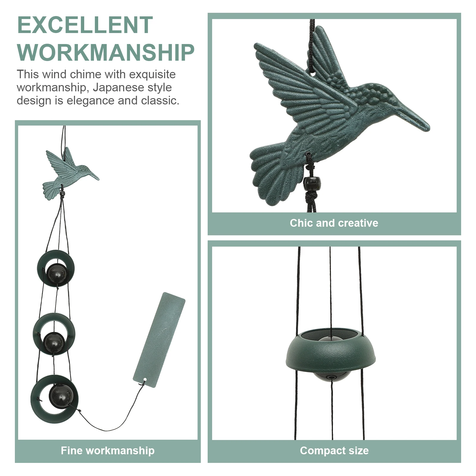 

Japanese Wind Bell Metal Classic Hanging Decor for Garden Patio Balcony Outdoor Wind Chimes Patio Hanging Decor
