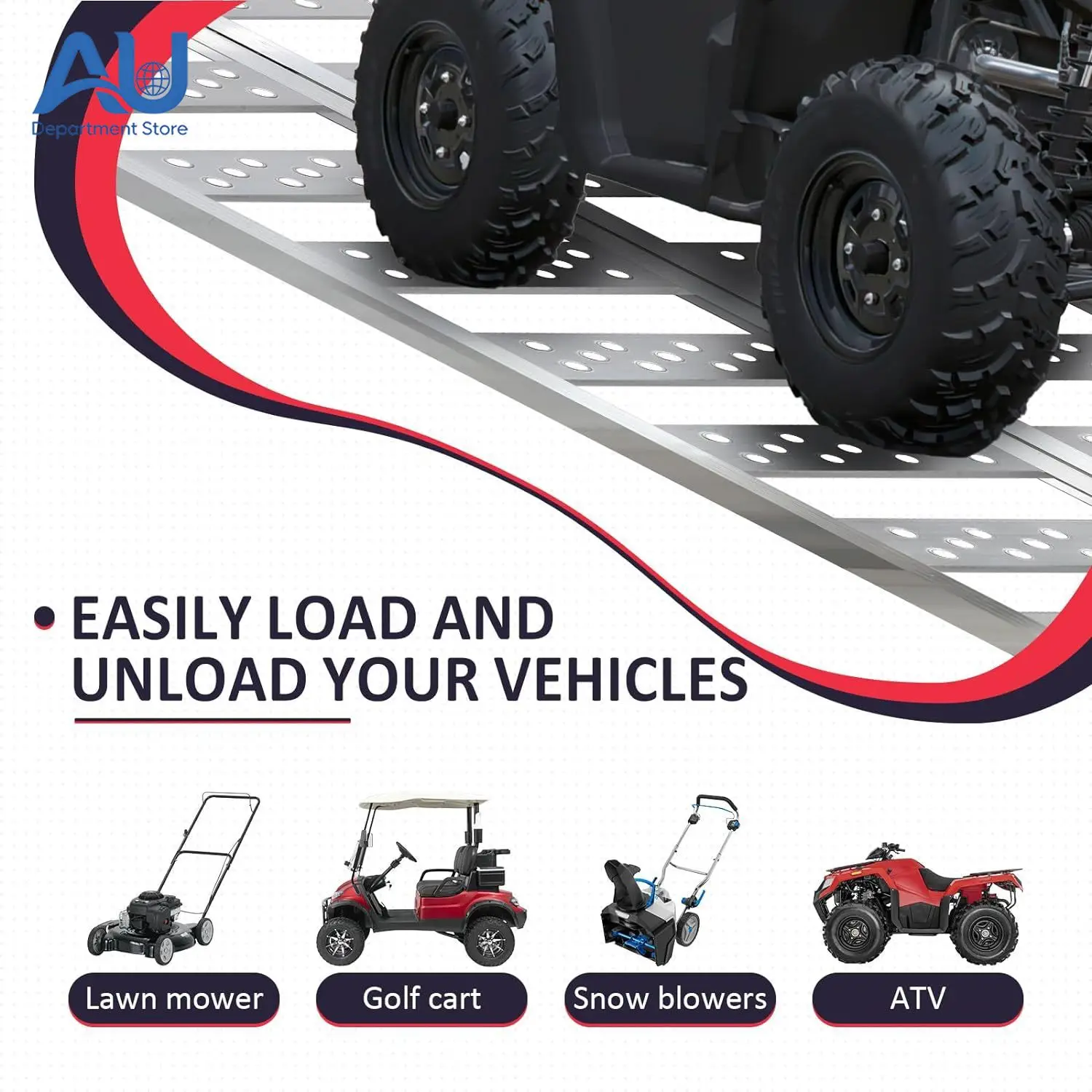 Suitable for  Motorcycle Aluminum Alloy Three-fold Board Folding Boarding Ladder with Widened Electric Vehicle Unloading Ramp