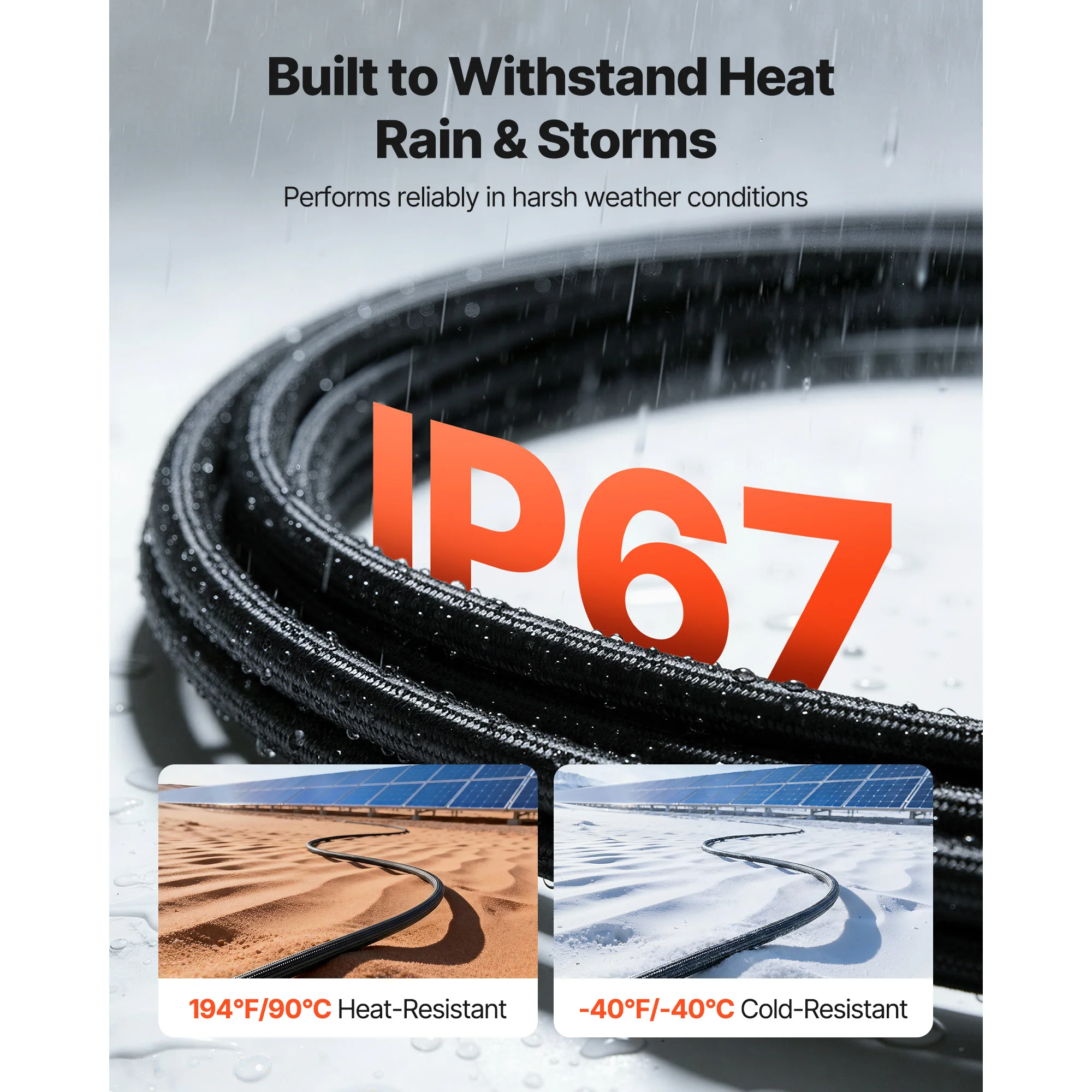 SucceBuy 30FT/50FT/100FT Solar Panel Extension Cable with Flame Retardant Protective Sleeving Female and Male Connectors for RV view 5