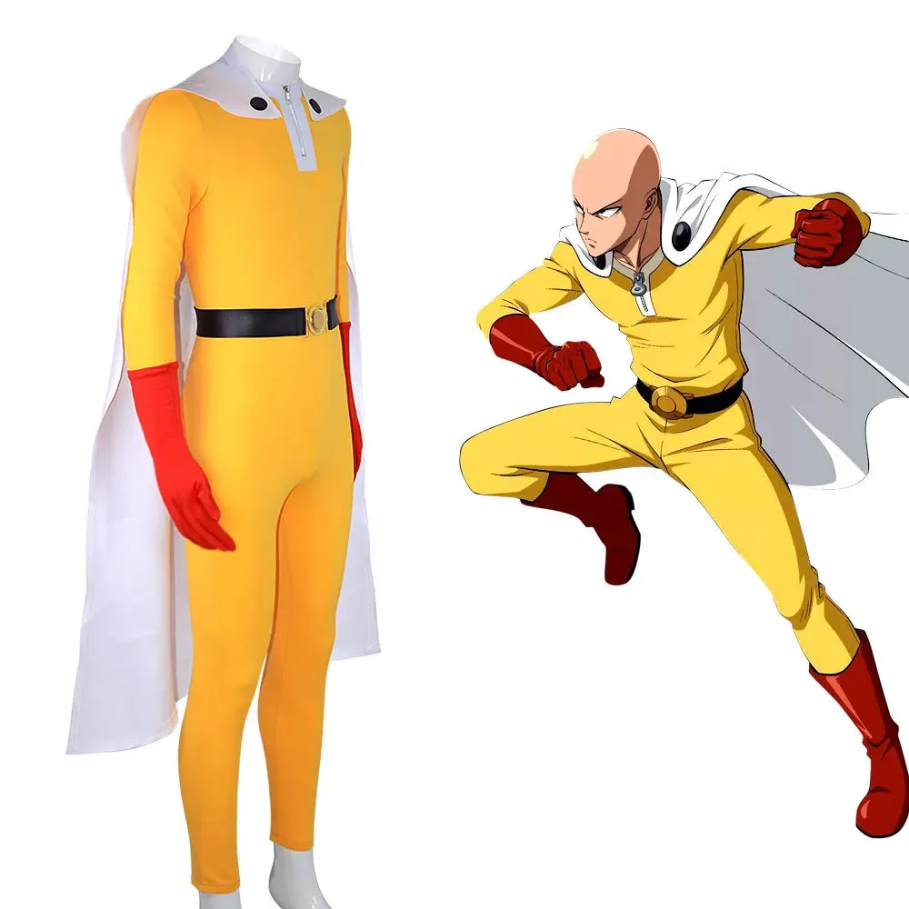 Anime One Punch-Man Cosplay Saitama Male Costume